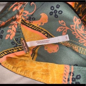 Colorful free people silk maxi skirt